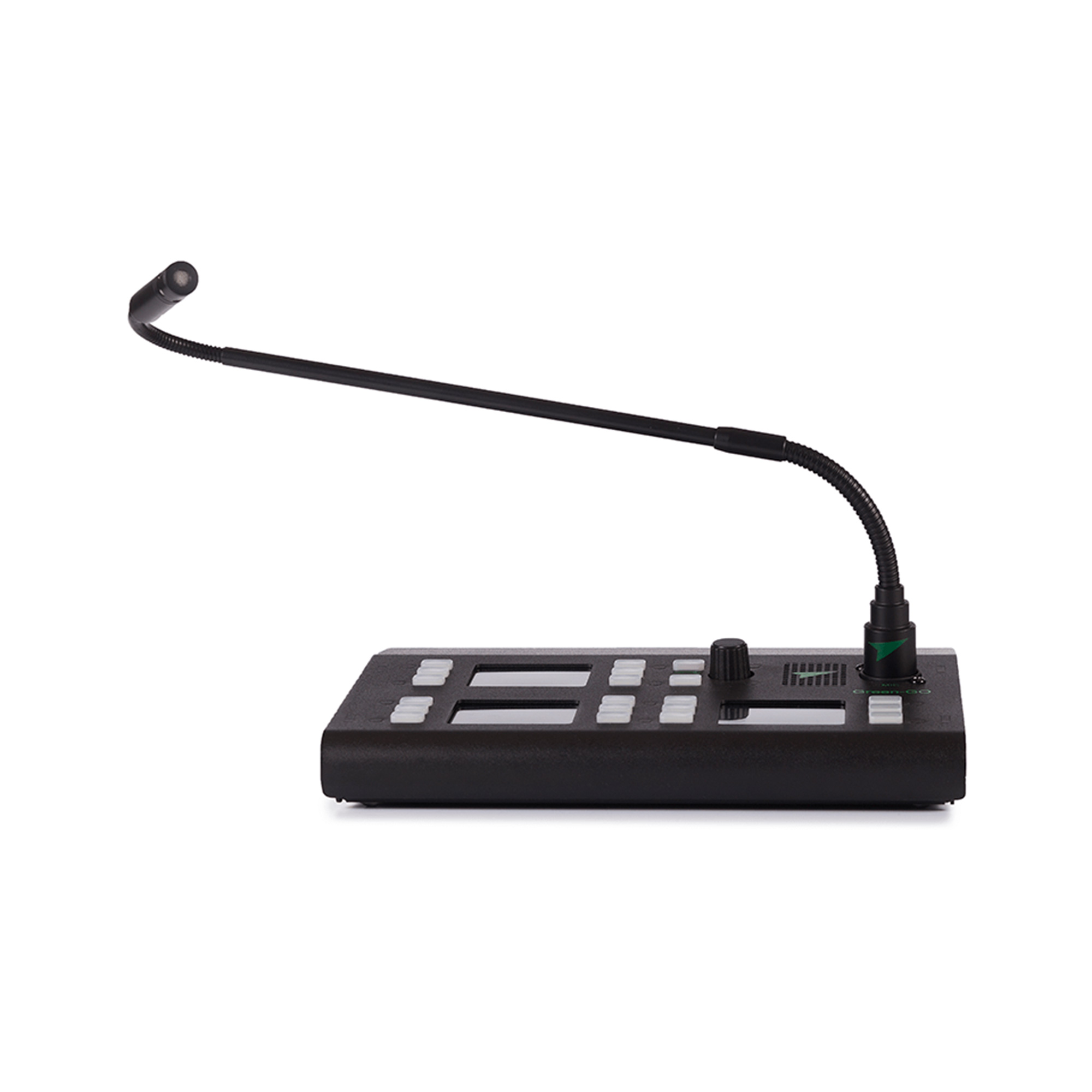 Green-GO GNM430 Gooseneck microphone 430mm long mounted to an MCX multi-channel station.